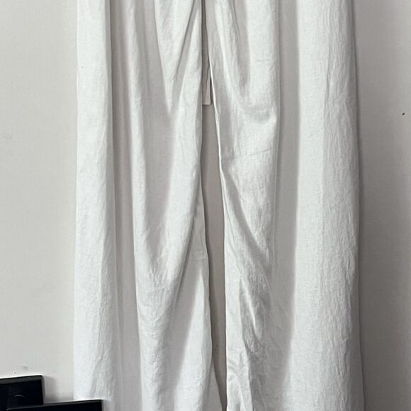 Vanilla Star Womens‎ Ivory Drawstring Waist Pull On Wide Leg Pants S - Picture 8 of 9